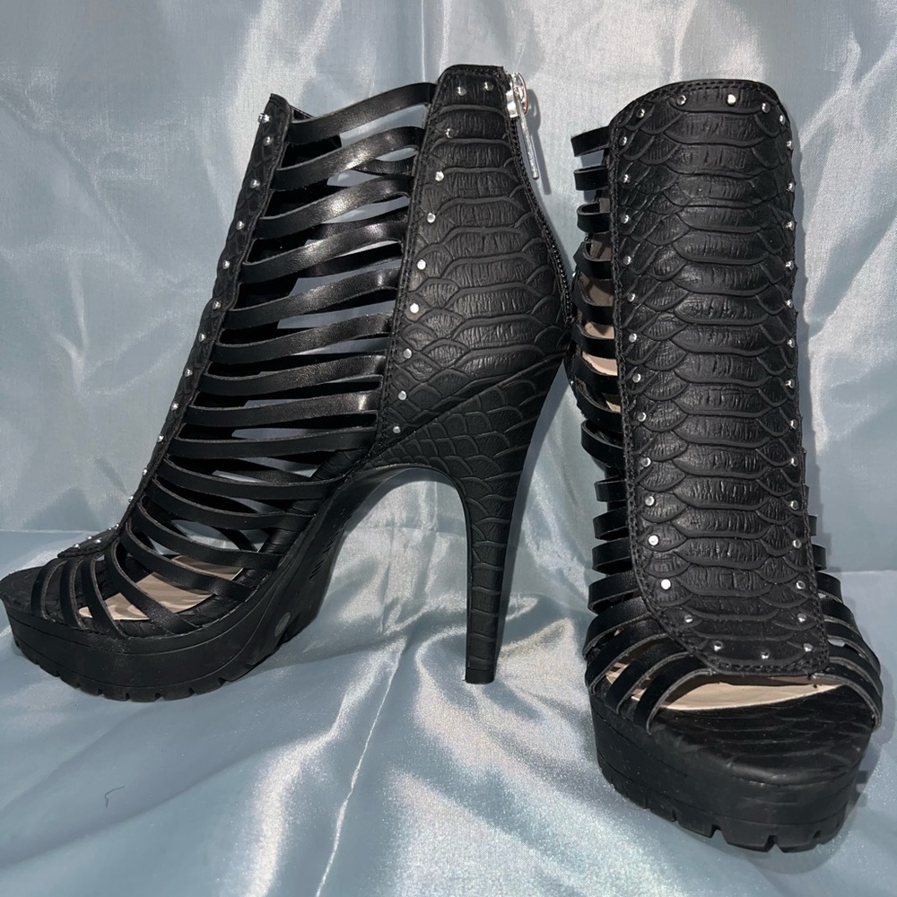 Bar III Black Strappy High Heels